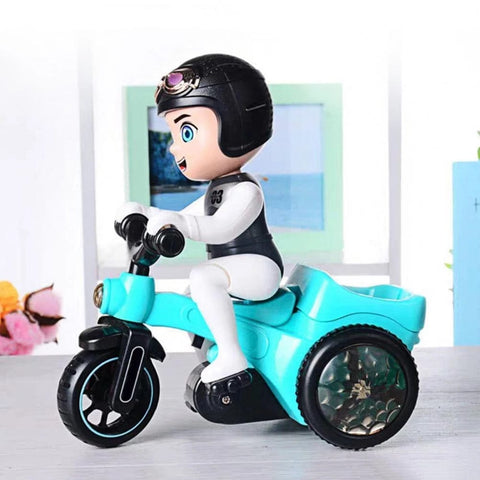 Lightning & Musical Stunt Bike Tricycle Bump Go Scooter Toy - Nooraxo
